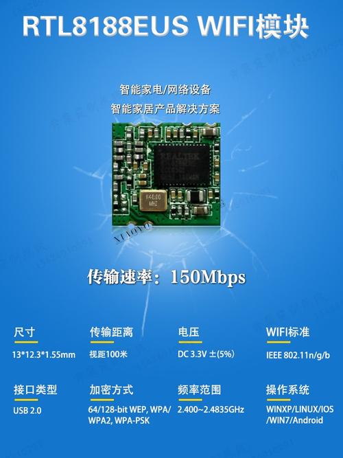 RTL8188EUS芯片WiFi无线模块 智能家居与网络摄像头的理想连接方案